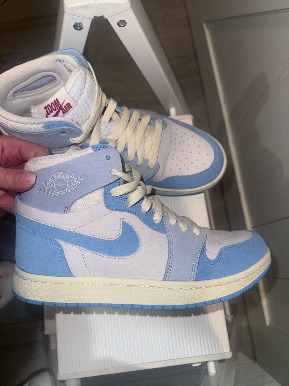Nike Air Jordan 1 High White & Light Blue Suede